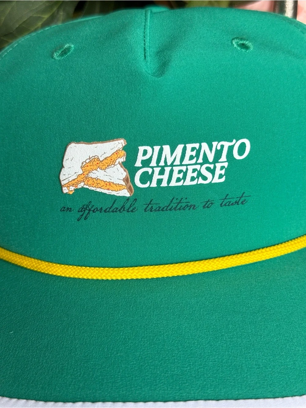 Masters Inspired Swannies Golf ⛳️ Pimento Cheese Kids Green Rope-Trim Hat